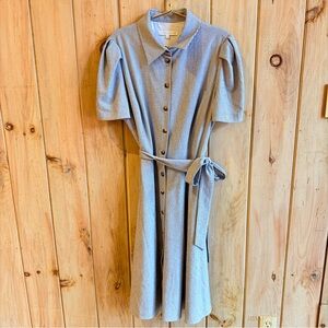 Preston & York pin stripe Blue Button-Up Midi Dress